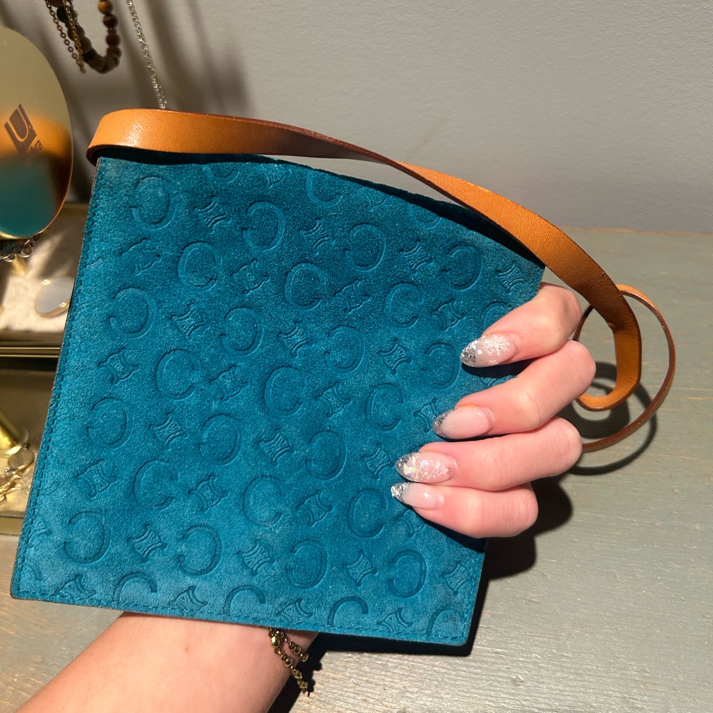 Celine Suede Turquoise Wallet